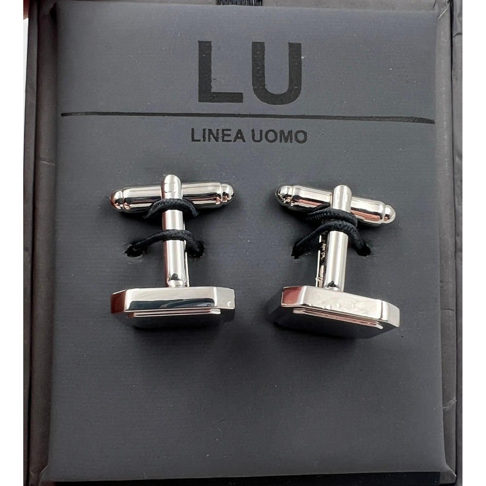 Linea Uomo Cufflinks Men's Silver Tone Square NIB